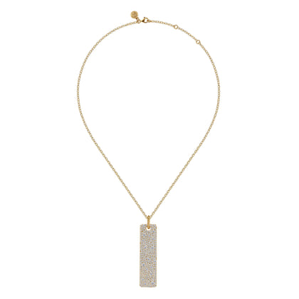 Bujukan Pave - 14K Yellow Gold Bujukan Diamond Bar Necklace