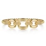 Bujukan Pave - 14K Yellow Gold Bujukan and Cushion Link Chain Bangle Bracelet
