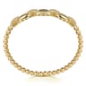 Bujukan Pave - 14K Yellow Gold Bujukan and Cushion Link Chain Bangle Bracelet