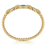 Bujukan Pave - 14K Yellow Gold Bujukan and Cushion Link Chain Bangle Bracelet