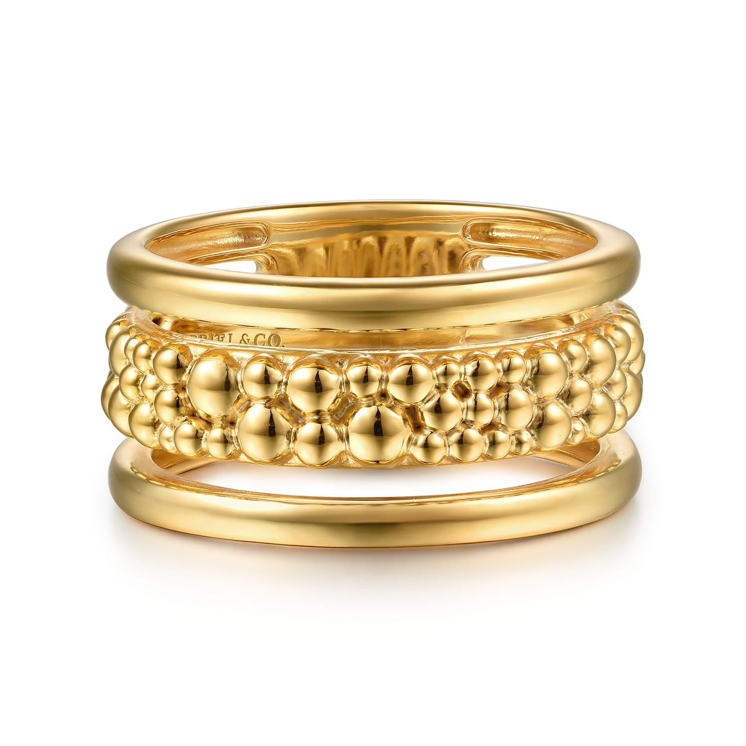 Bujukan Pave - 14K Yellow Gold Pave Bujukan Wide Band Ring - Shot 1