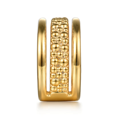 Bujukan Pave - 14K Yellow Gold Pave Bujukan Wide Band Ring