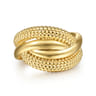 Bujukan Pave - 14K Yellow Plain Gold Bujukan Criss Cross Ring