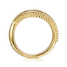 Bujukan Pave - 14K Yellow Plain Gold Bujukan Criss Cross Ring