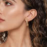 Bujukan Pave - 14K Yellow Plain Gold Bujukan J Hoop Stud Earrings