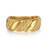 Bujukan Pave - 14K Yellow Plain Gold Bujukan Twisted Ring