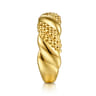 Bujukan Pave - 14K Yellow Plain Gold Bujukan Twisted Ring