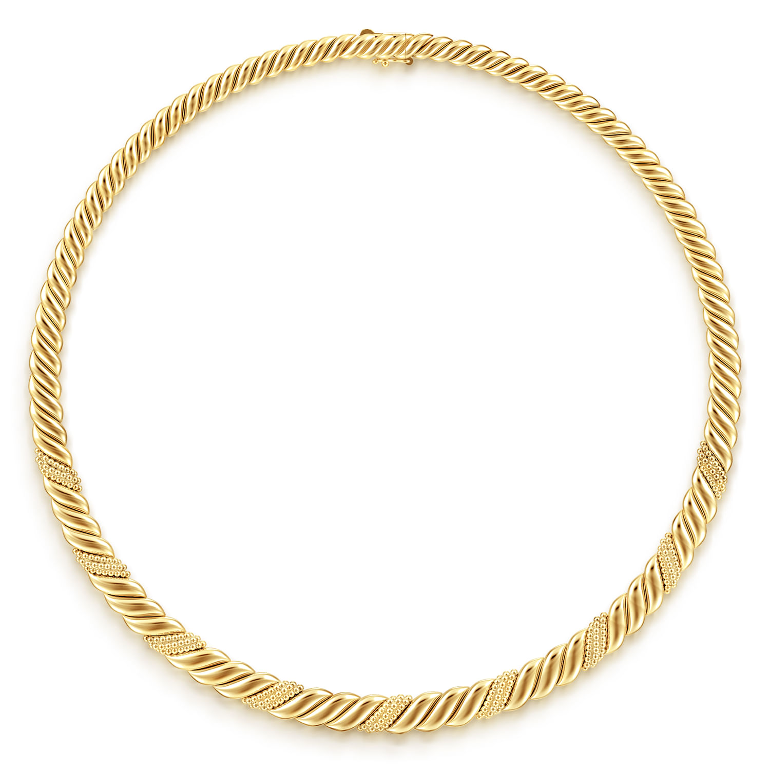 Bujukan Pave - 14K Yellow Plain Gold Pave Bujukan Necklace