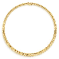Bujukan Pave - 14K Yellow Plain Gold Pave Bujukan Necklace