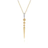 Bujukan Punk - 14K White  Yellow Gold Bujukan Bullet and Diamond Drop Necklace - 0.05 ct