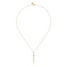 Bujukan Punk - 14K White  Yellow Gold Bujukan Bullet and Diamond Drop Necklace - 0.05 ct