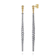 Bujukan Punk - 14K White Yellow Gold Bujukan Diamond Stud Drop Earrings