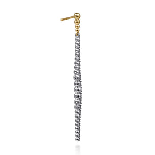 Bujukan Punk - 14K White Yellow Gold Bujukan Diamond Stud Drop Earrings