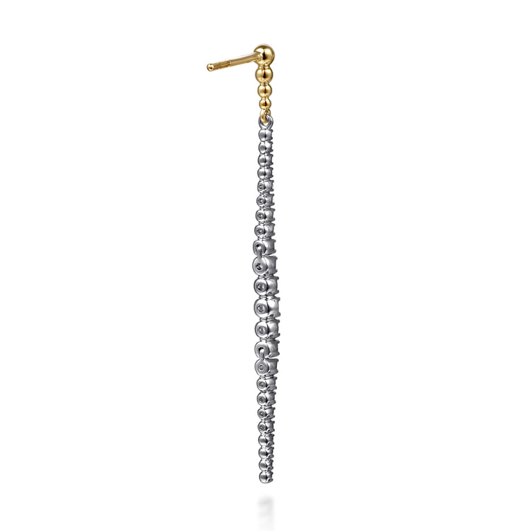 Bujukan Punk - 14K White Yellow Gold Bujukan Diamond Stud Drop Earrings - 0.75 ct - Shot 3