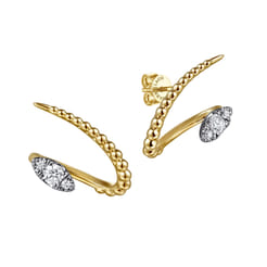 Bujukan Punk - 14K White  Yellow Gold Bujukan Diamond Stud Earrings