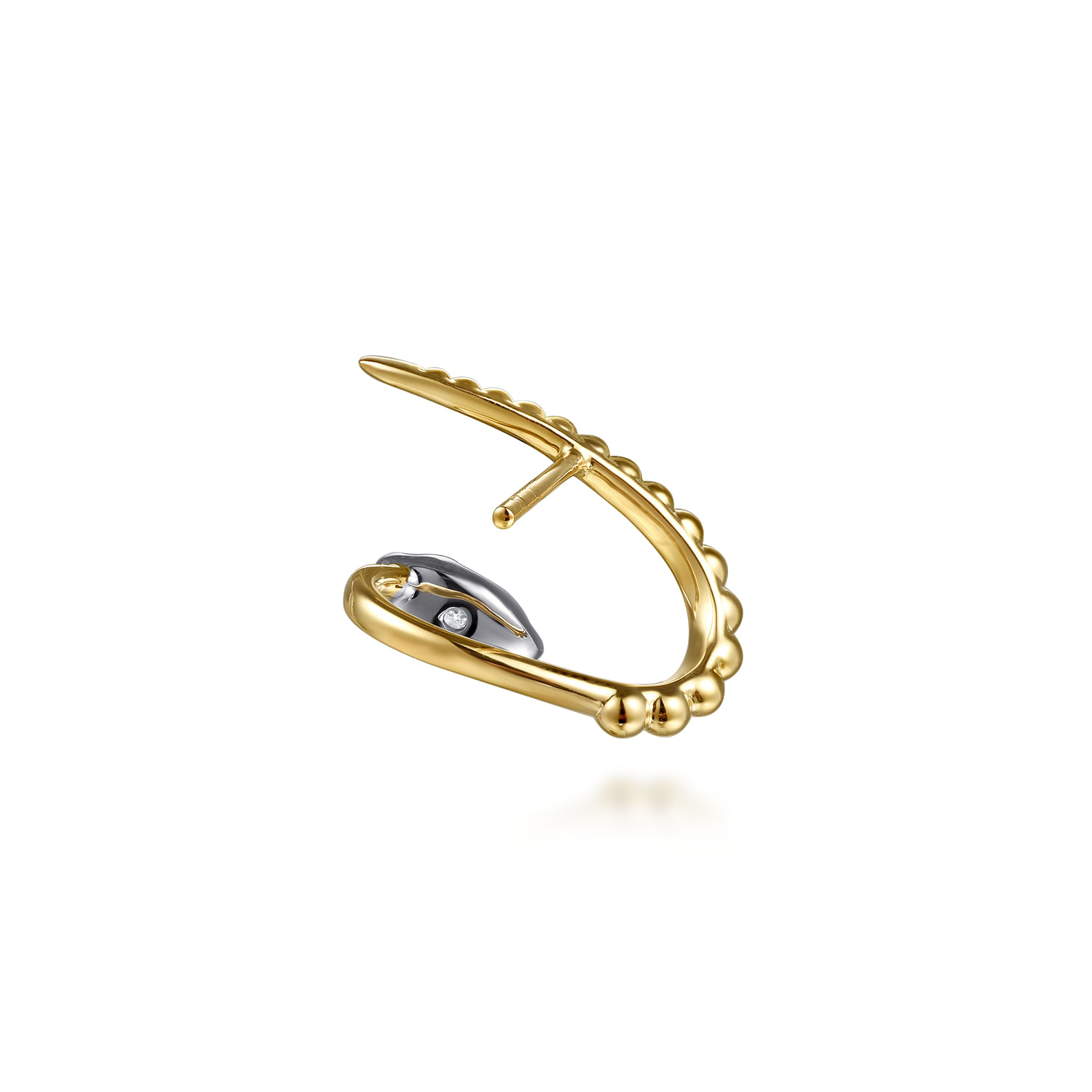 Bujukan Punk - 14K White  Yellow Gold Bujukan Diamond Stud Earrings