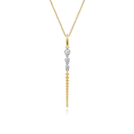 Bujukan Punk - 14K White  Yellow Gold Bujukan and Diamond Drop Necklace