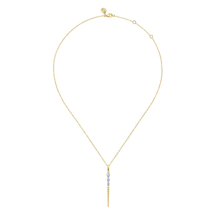 Bujukan Punk - 14K White  Yellow Gold Bujukan and Diamond Drop Necklace