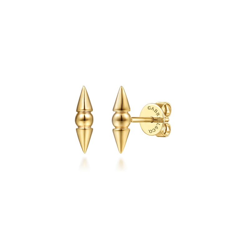 Bujukan Punk - 14K Yellow Gold Bujukan Bullet Ear Climber Earrings - Shot 1