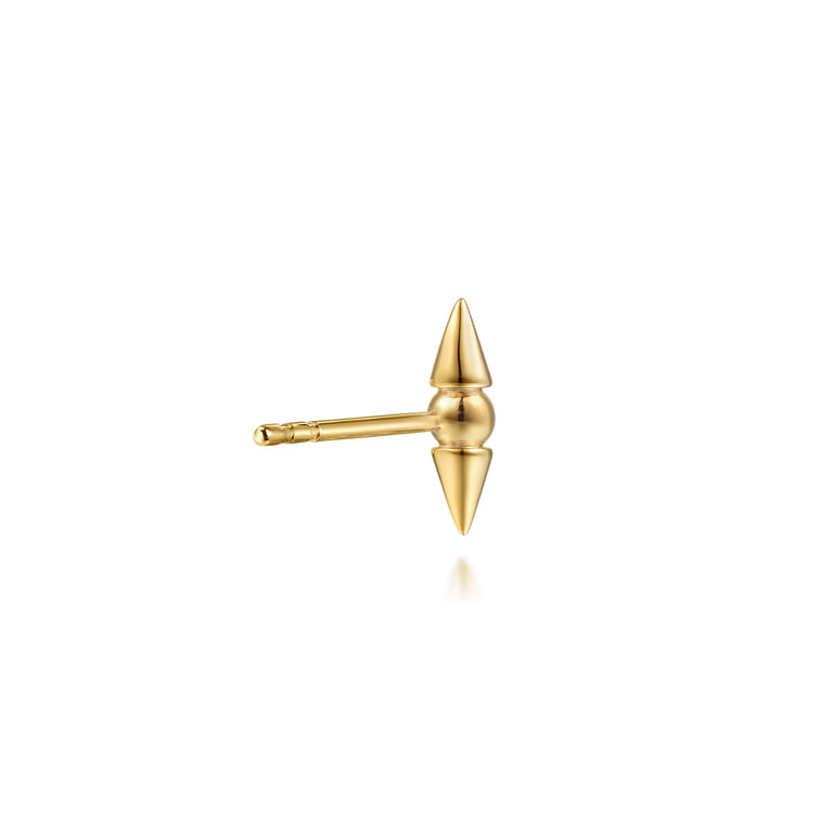 Bujukan Punk - 14K Yellow Gold Bujukan Bullet Ear Climber Earrings - Shot 2