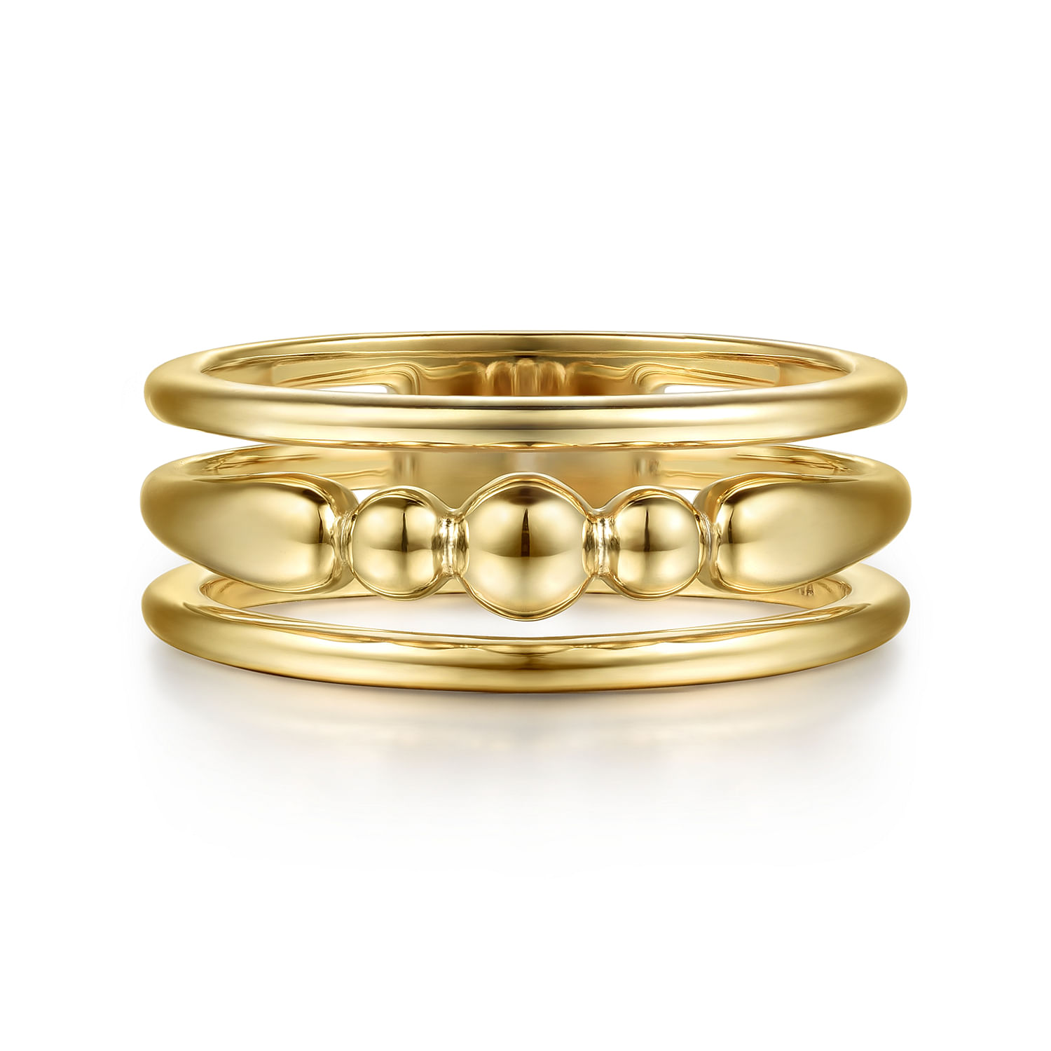 Bujukan Punk - 14K Yellow Gold Bujukan Bullet Wide Band Ring