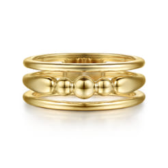 Bujukan Punk - 14K Yellow Gold Bujukan Bullet Wide Band Ring