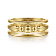 Bujukan Punk - 14K Yellow Gold Bujukan Bullet Wide Band Ring