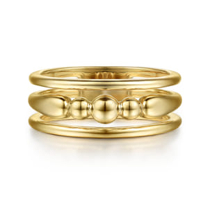 Bujukan Punk - 14K Yellow Gold Bujukan Bullet Wide Band Ring