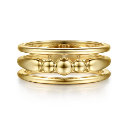 Bujukan Punk - 14K Yellow Gold Bujukan Bullet Wide Band Ring