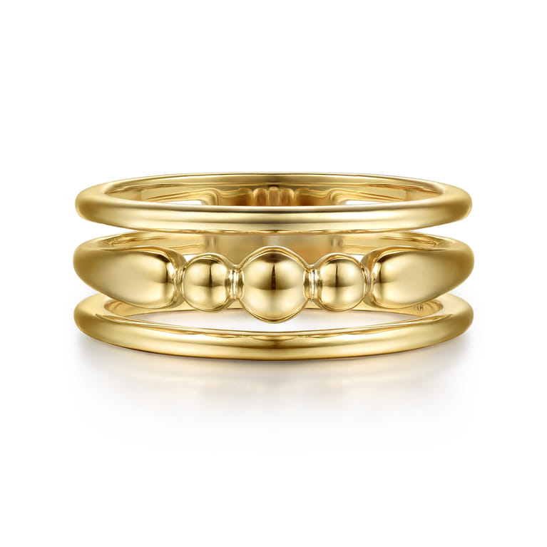 Bujukan Punk - 14K Yellow Gold Bujukan Bullet Wide Band Ring - Shot 1