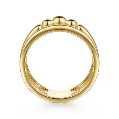 Bujukan Punk - 14K Yellow Gold Bujukan Bullet Wide Band Ring