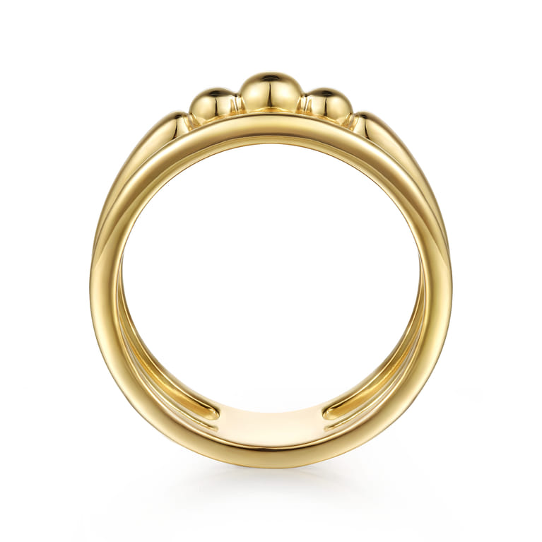 Bujukan Punk - 14K Yellow Gold Bujukan Bullet Wide Band Ring - Shot 2