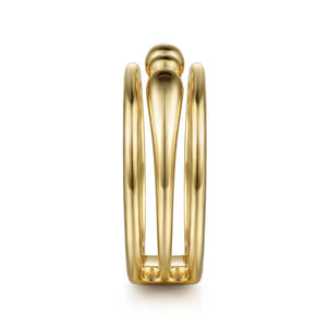 Bujukan Punk - 14K Yellow Gold Bujukan Bullet Wide Band Ring