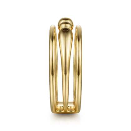 Bujukan Punk - 14K Yellow Gold Bujukan Bullet Wide Band Ring