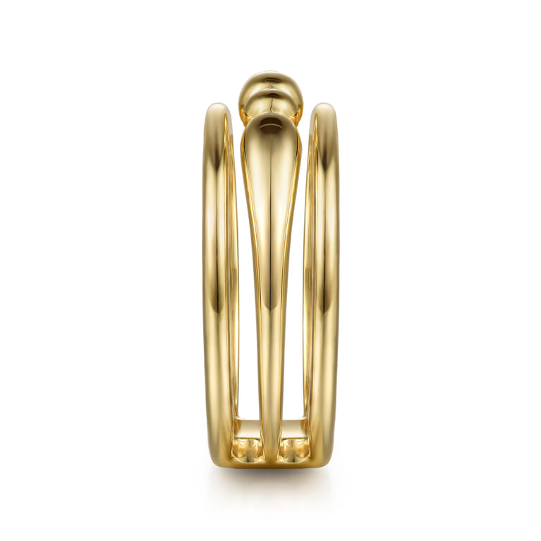 Bujukan Punk - 14K Yellow Gold Bujukan Bullet Wide Band Ring - Shot 4