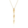Bujukan Punk - 14K Yellow Gold Bujukan Clover and Graduating Triangle Pyramid Drop Necklace