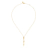 Bujukan Punk - 14K Yellow Gold Bujukan Clover and Graduating Triangle Pyramid Drop Necklace