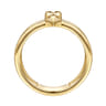 Bujukan Punk - 14K Yellow Gold Bujukan Clover and Triangle Pyramid Diamond Easy Stackable Ring - 0.12 ct