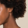 Bujukan Punk - 14K Yellow Gold Bujukan Clover and Triangle Pyramid Leverback Drop Earrings