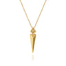 Bujukan Punk - 14K Yellow Gold Bujukan Clover and Triangle Pyramid Pendant Necklace