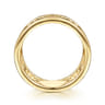 Bujukan Punk - 14K Yellow Gold Bujukan Link and Bullet Wide Band Ring