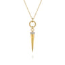Bujukan Punk - 14K Yellow Gold Bujukan Link and Diamond Bullet Drop Necklace - 0.07 ct