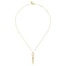 Bujukan Punk - 14K Yellow Gold Bujukan Link and Diamond Bullet Drop Necklace - 0.07 ct