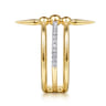 Bujukan Punk - 14K Yellow Gold Bujukan Spike and Diamond Easy Stackable Ring - 0.15 ct