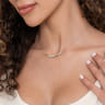 Bujukan Punk - 14K Yellow Gold Bujukan and Diamond Bar Necklace - 0.15 ct