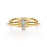 Bujukan Punk - 14K Yellow Gold Bujukan and Diamond Bullet Fashion Ring - 0.05 ct
