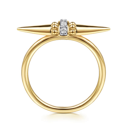 Bujukan Punk - 14K Yellow Gold Bujukan and Diamond Bullet Fashion Ring
