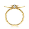 Bujukan Punk - 14K Yellow Gold Bujukan and Diamond Bullet Fashion Ring - 0.05 ct