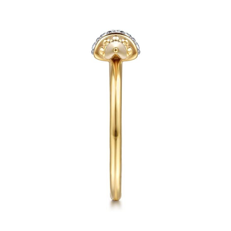 Bujukan Punk - 14K Yellow Gold Bujukan and Diamond Bullet Fashion Ring - 0.05 ct - Shot 4
