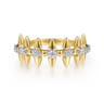 Bujukan Punk - 14K Yellow Gold Bujukan and Diamond Bullet Stackable Ring - 0.2 ct
